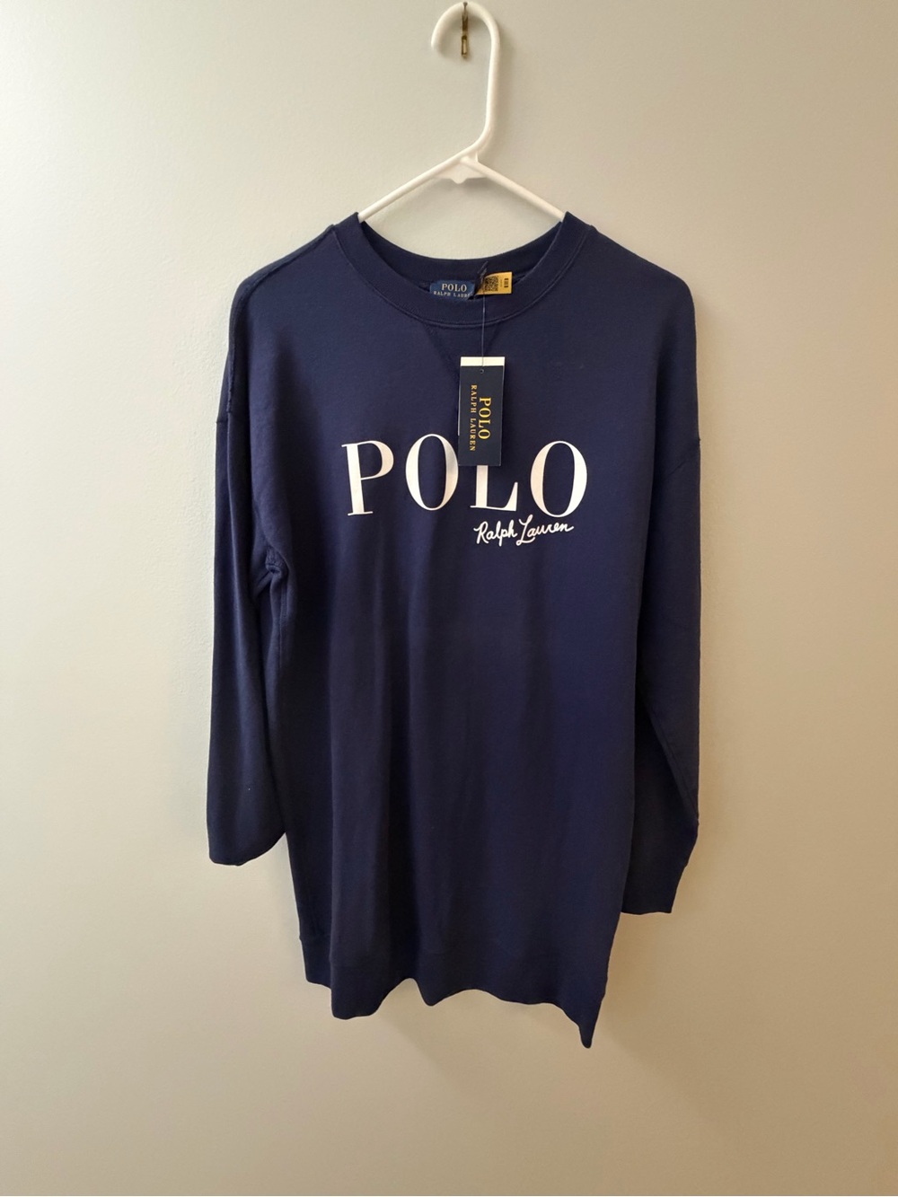 Polo by Ralph Lauren Navy Crewneck with White POLO Logo